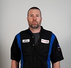 Service Technician Chris Chamberlain in Service at Eide Chrysler